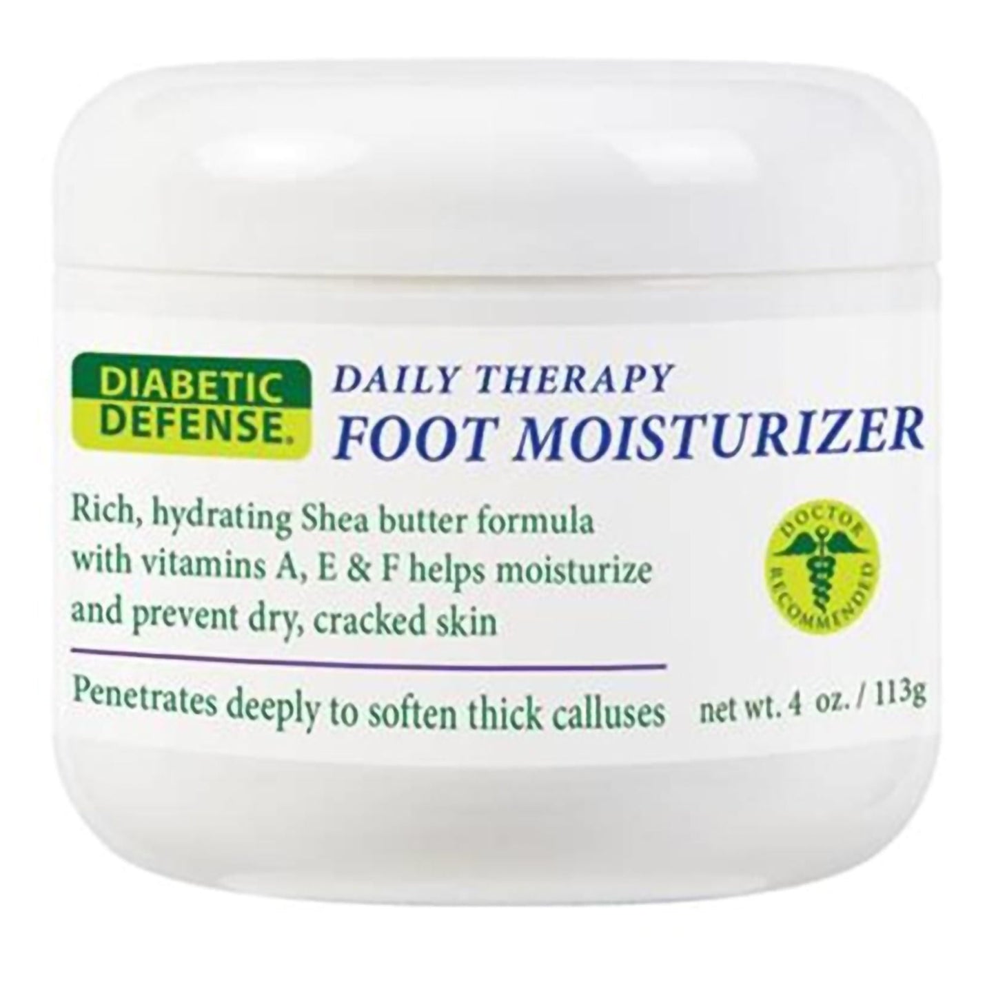 Diabetic Defense Daily Therapy Foot Moisturizer Jar Scented Cream