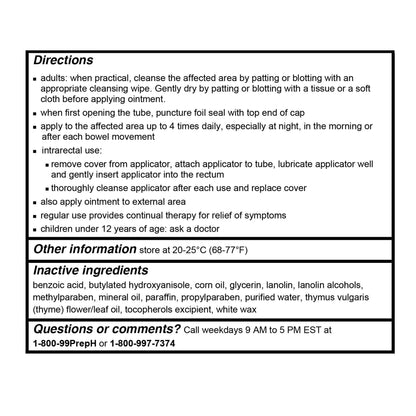 Preparation H Hemorrhoidal Ointment, tube