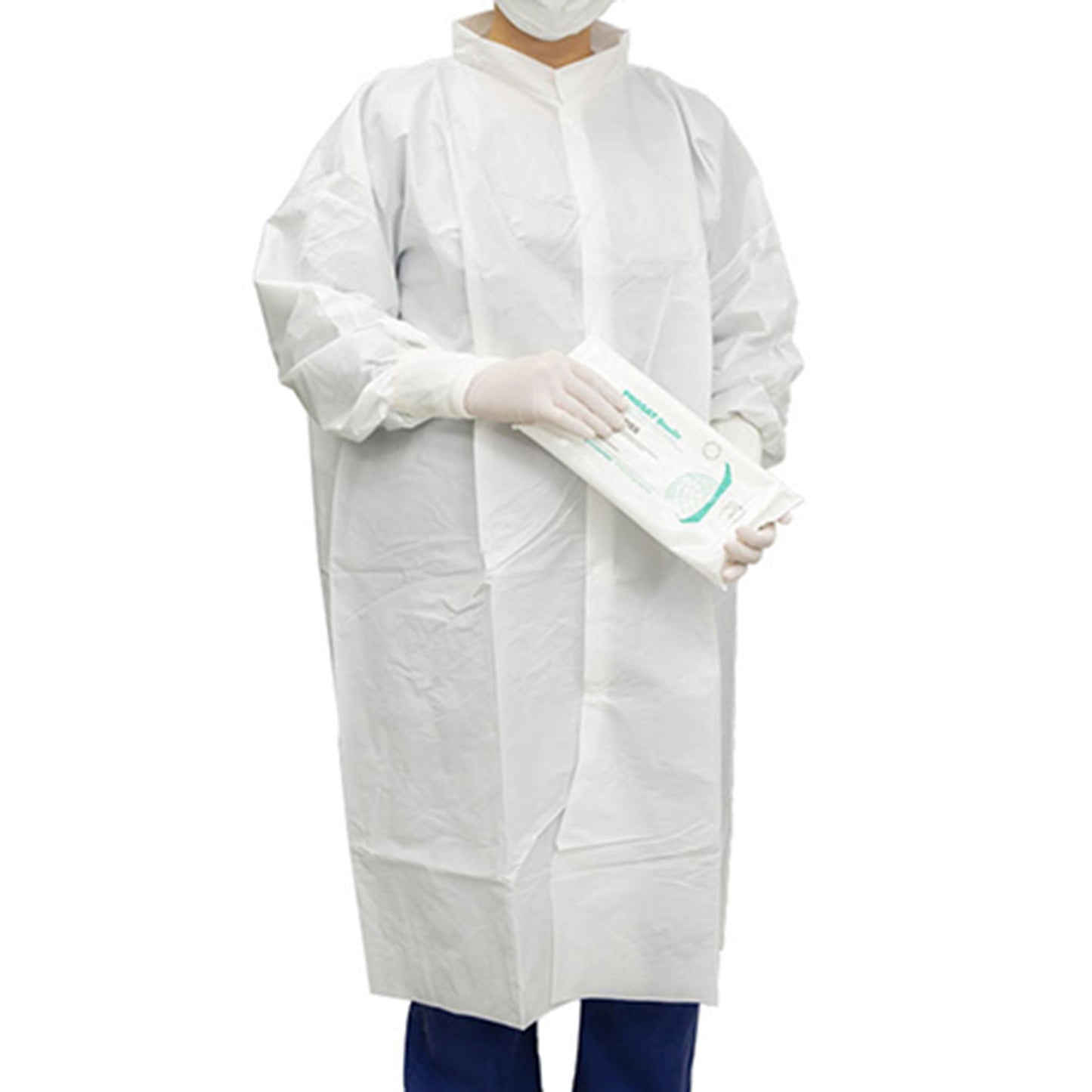 Contec CritiGear Cleanroom Lab Coat White 3X-Large Knee Length Microporous Fabric Disposable