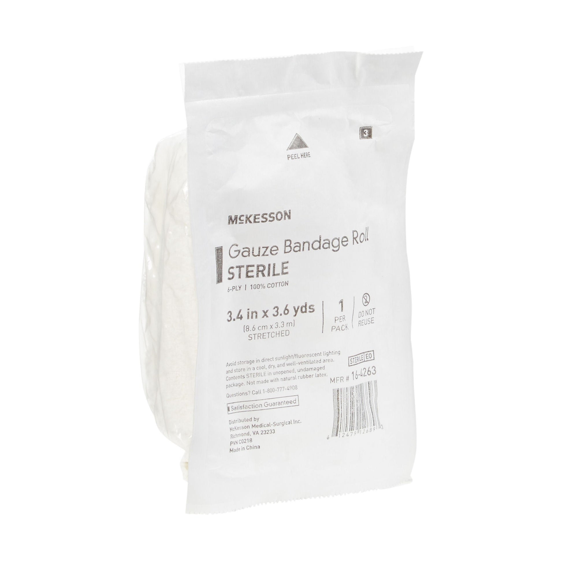 McKesson Sterile Fluff Bandage Roll, Six Ply