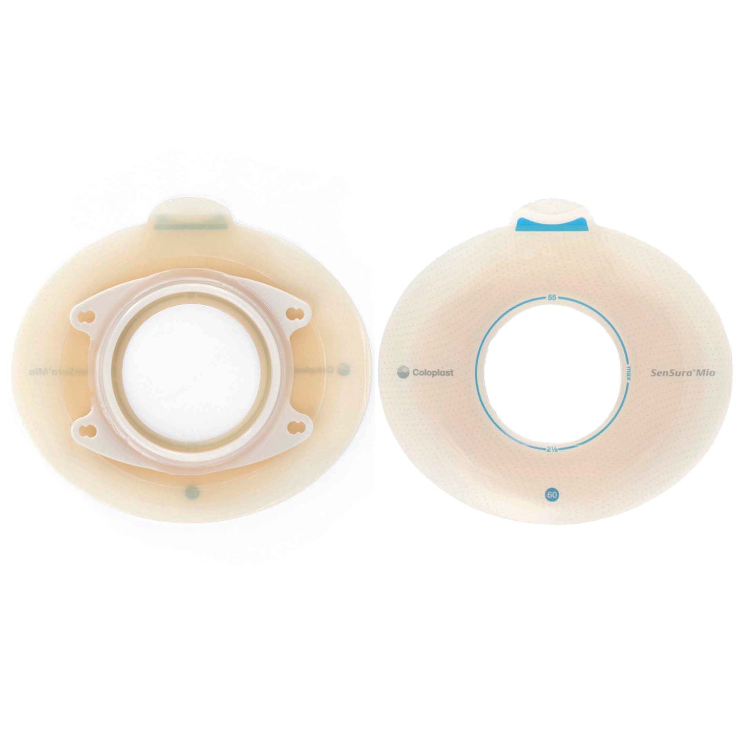 SenSura® Mio Click Ostomy Barrier, Stoma Opening, Blue Color Match