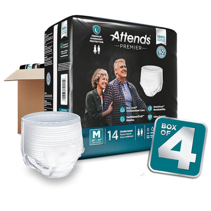 Attends® Premier Underwear, Heavy Absorbency, 34 to 44 Inch Waist/Hip