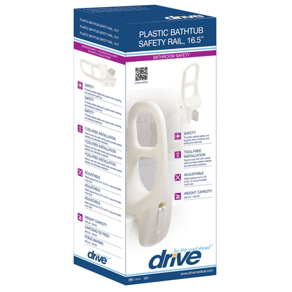 drive™ Bathtub Grab Bar, White, Plastic