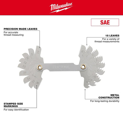 Milwaukee 8-44 TPI SAE Thread Gauge 49-57-5011 | High Speed Steel