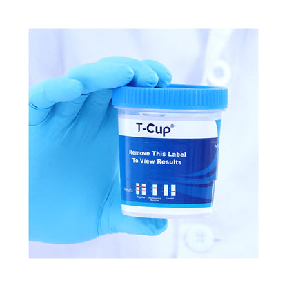 T-Cup Drugs of Abuse Test Kit AMP, BAR, BUP, BZO, COC, mAMP/MET, MDMA, MOP, MTD, OXY, PCP, THC (CR, pH, SG) 25 Tests CLIA Waived