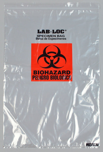 Lab-Loc® Specimen Transport Bag with Document Pouch, Zip Closure