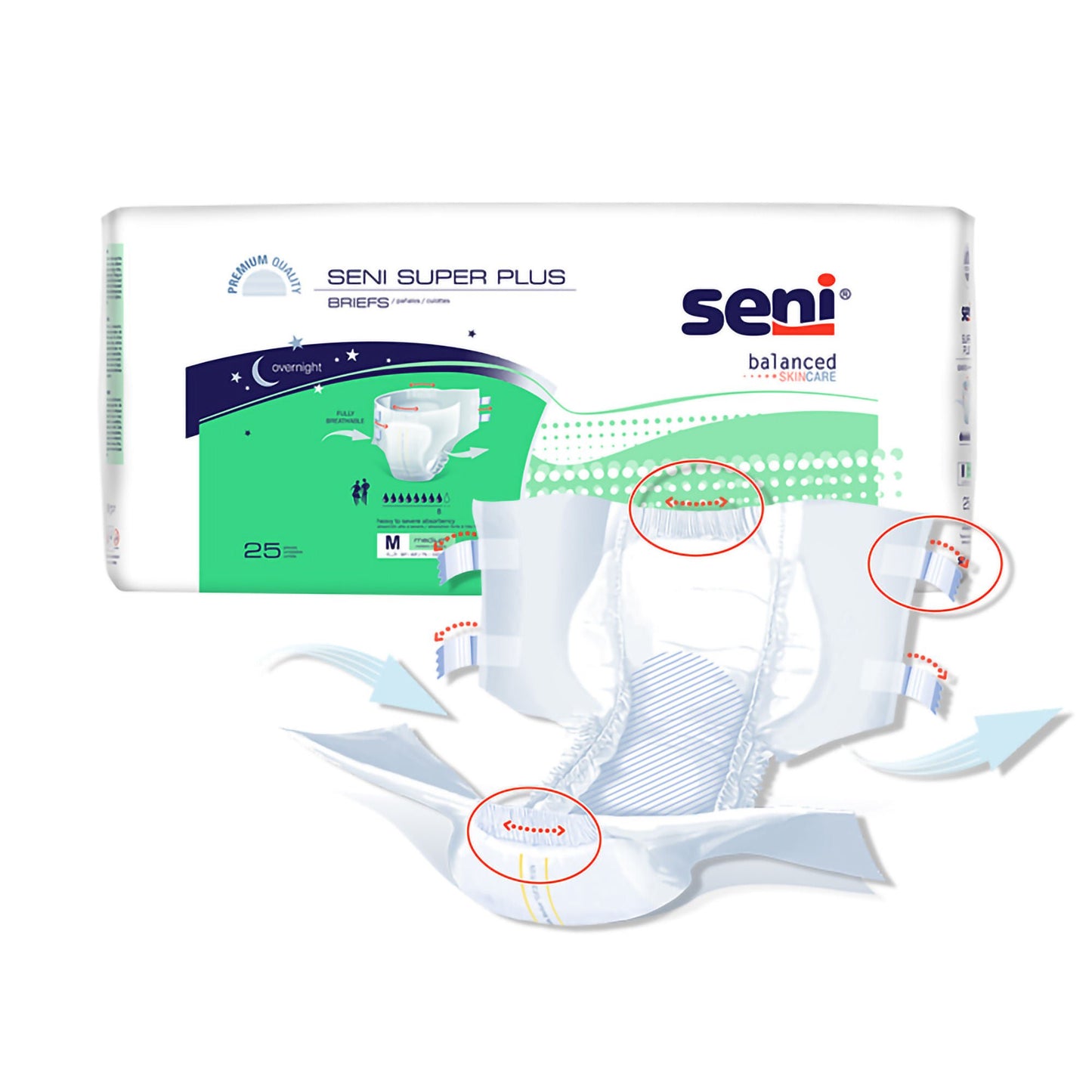 Seni® Super Plus Overnight Heavy Absorbency Incontinence Brief