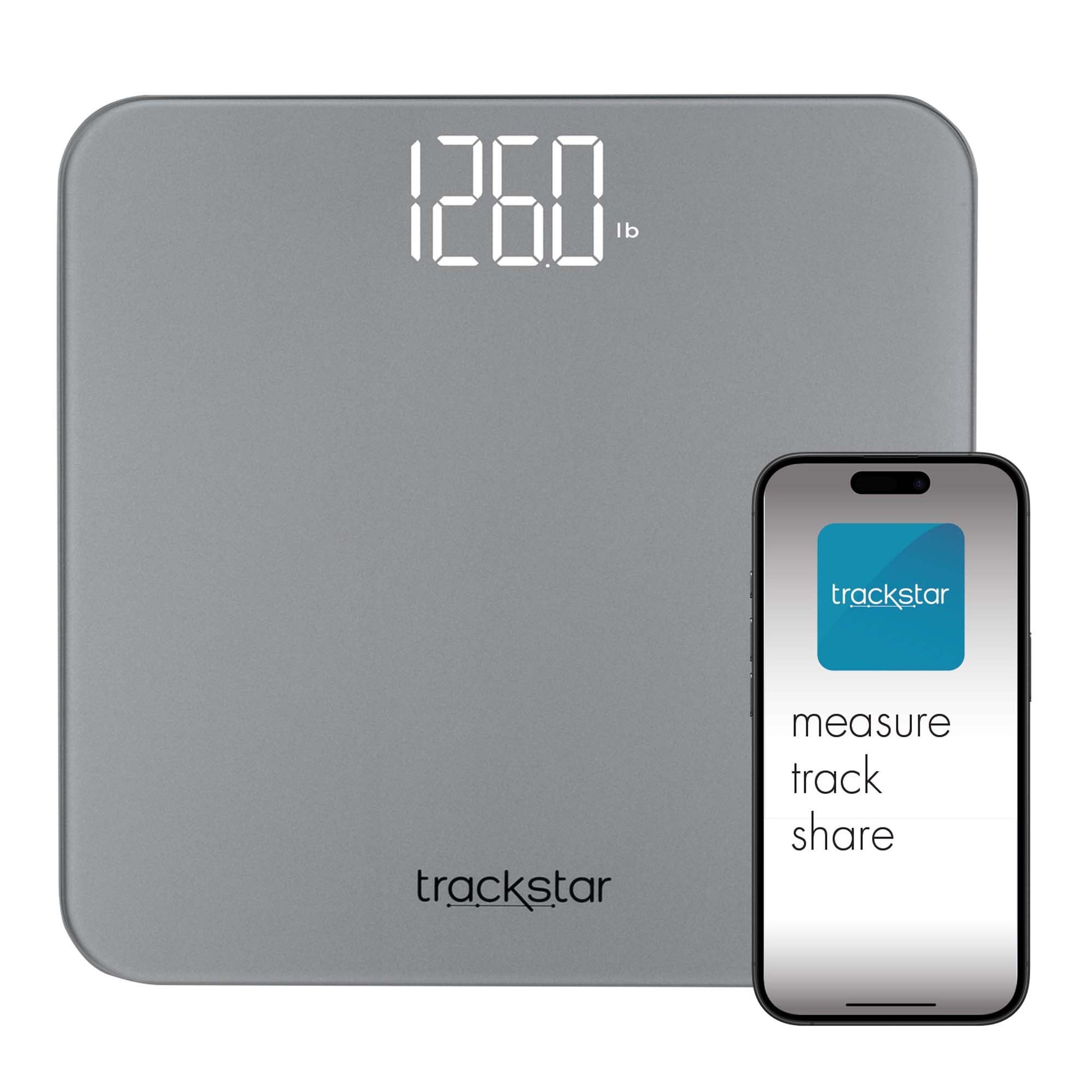 Trackstar Floor Scale Digital Display 440 lbs. Weight Capacity Gray Battery Operated
