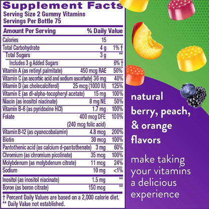 vitafusion® MultiVites® Gummies, Berry, Peach and Orange Flavors