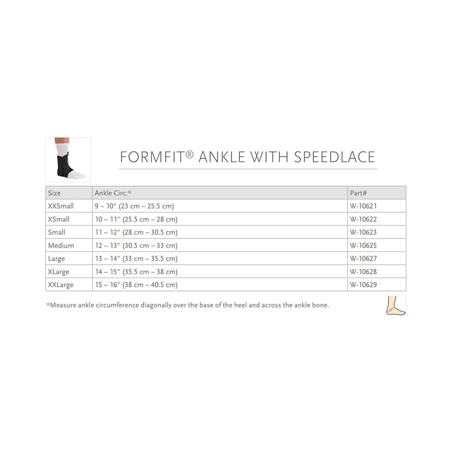 Ossur® Formfit® Low Profile Ankle Brace with Speed Lace, Extra Small