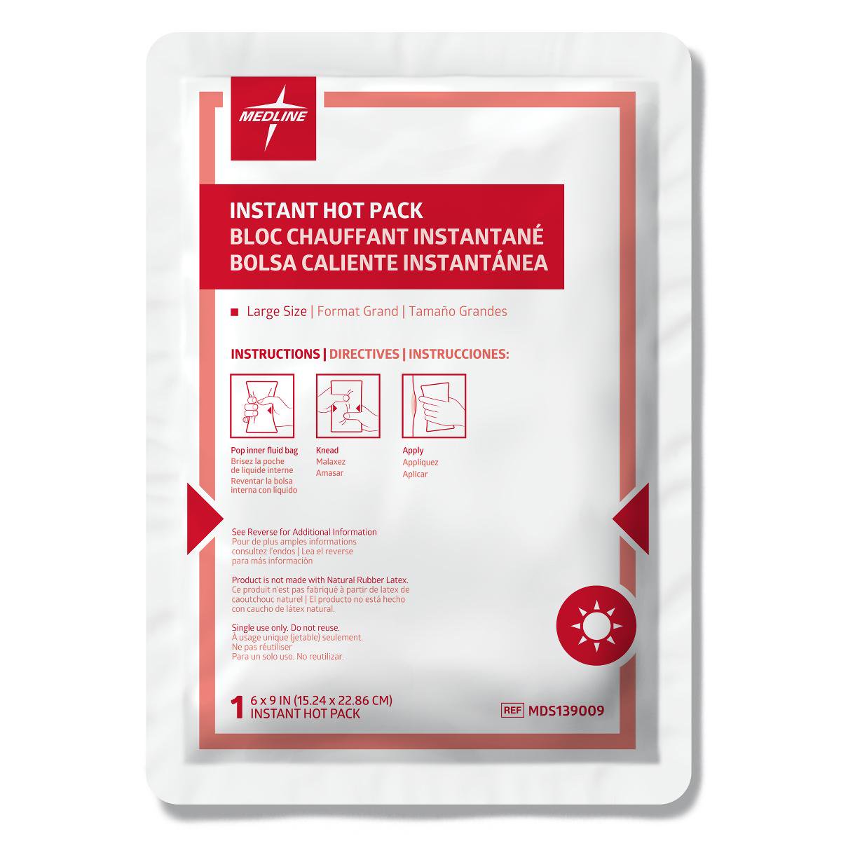 Medline Instant Hot Pack General Purpose Large Plastic / Sodium Acetate Disposable
