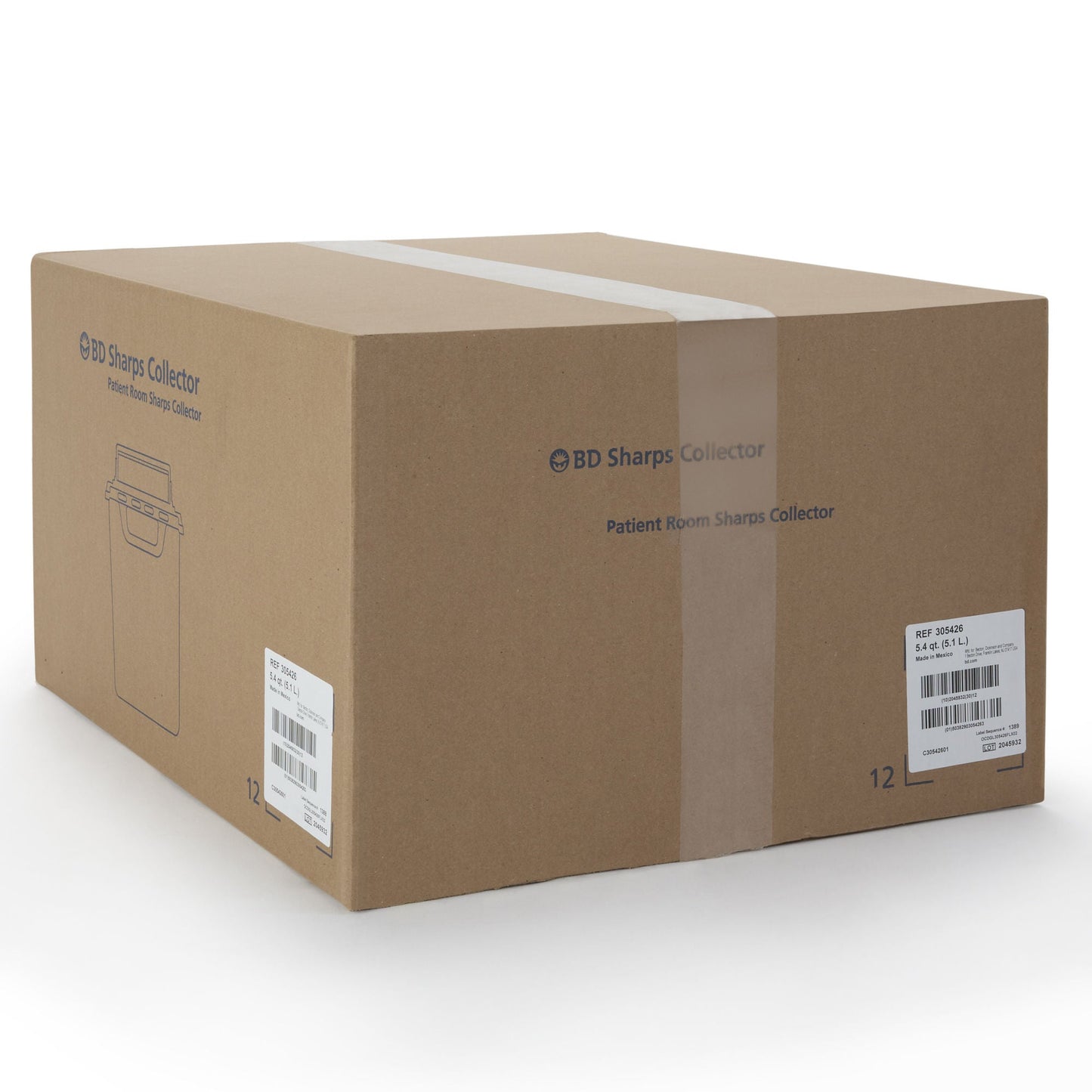 BD™ Red Sharps Container, 5.4 Quart