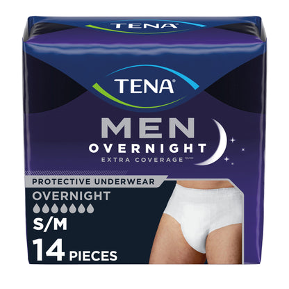 Tena® Men Overnight Extra Coverage Protective Underwear, Heavy Absorbency, S/M