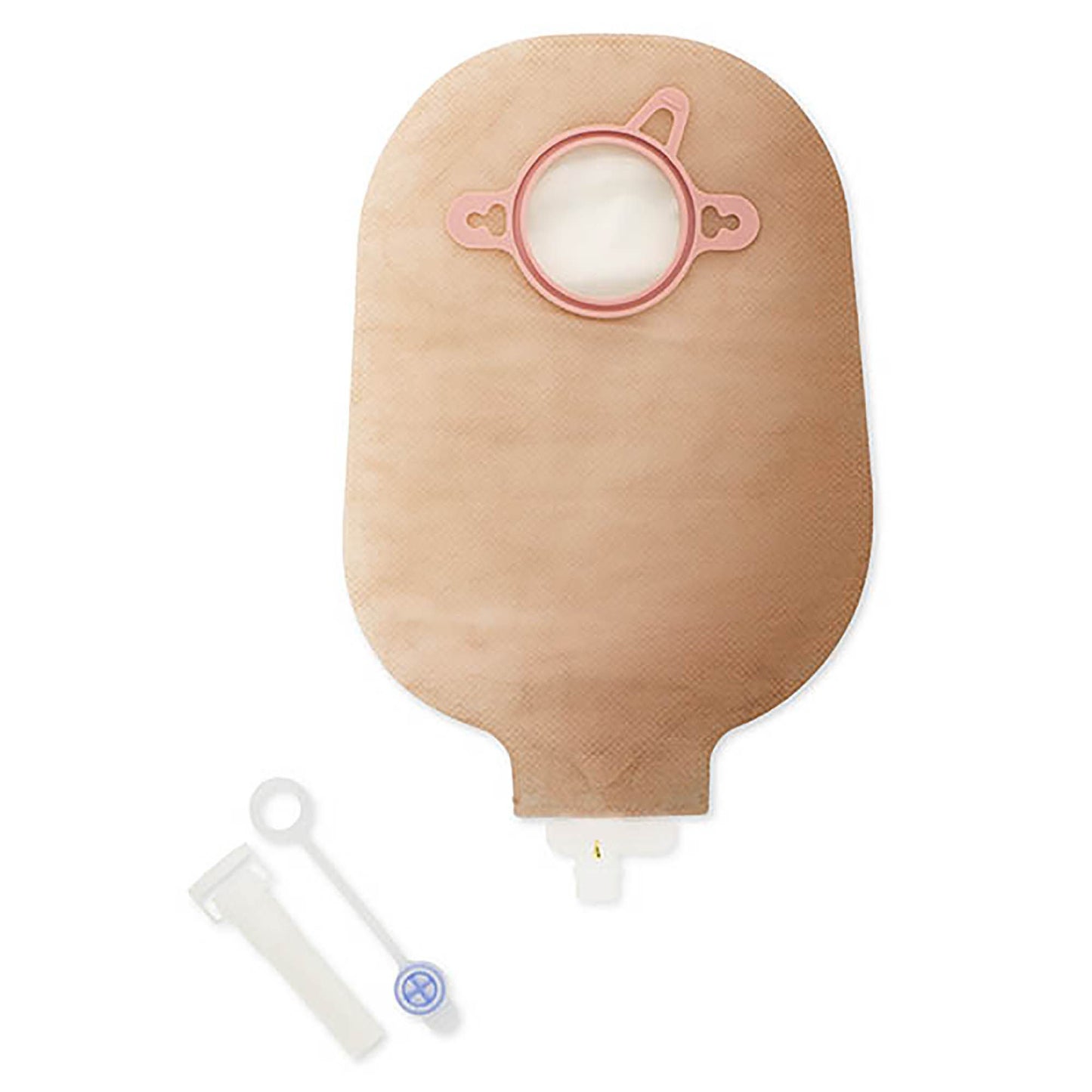 New Image™ Two-Piece Transparent Urostomy Pouch, Flange, Red Color Match