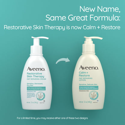 Aveeno® Calm + Restore Oat Repairing Lotion Fragrance Free, Pump Bottle