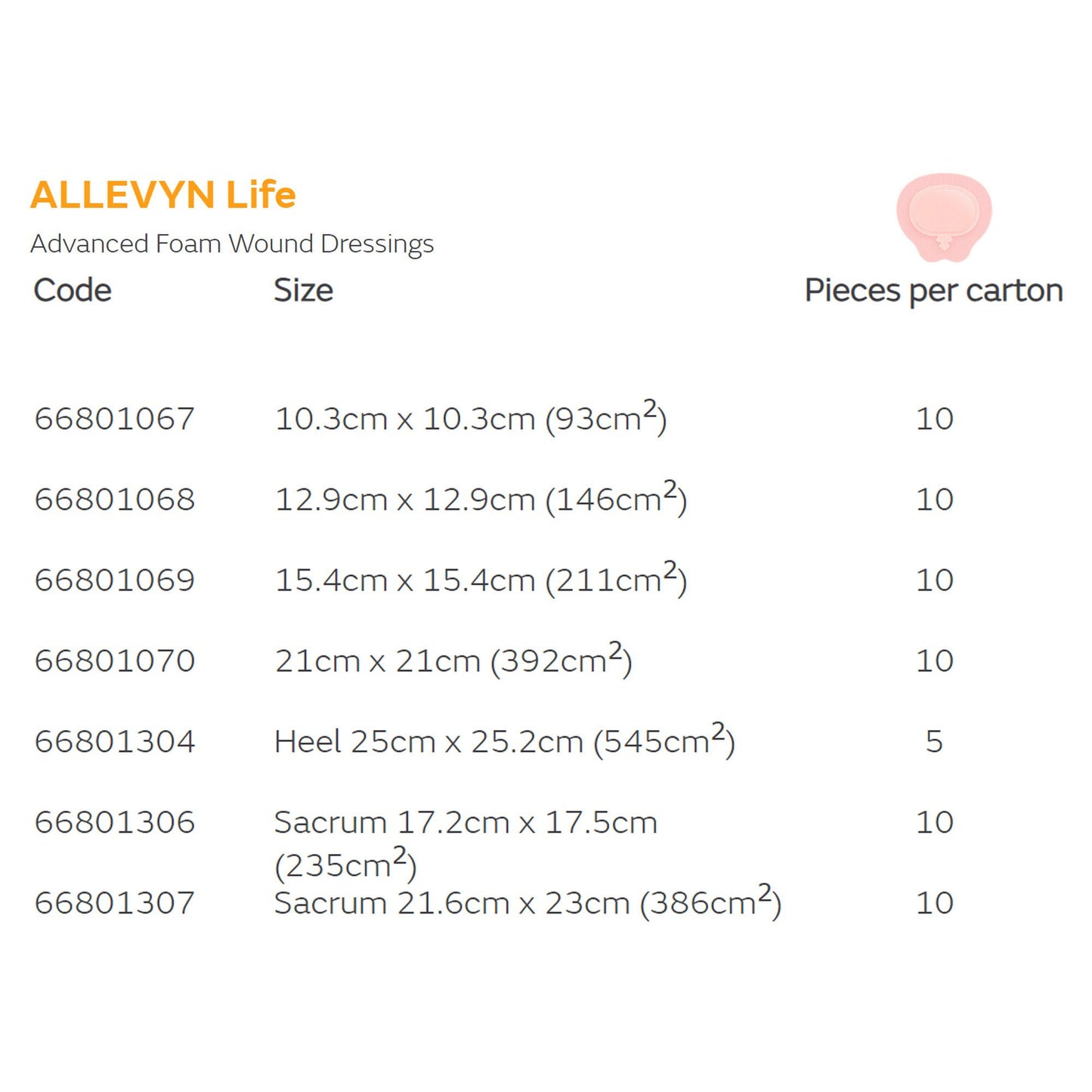 Allevyn Life Silicone Adhesive with Border Silicone Foam Dressing, 8½ x