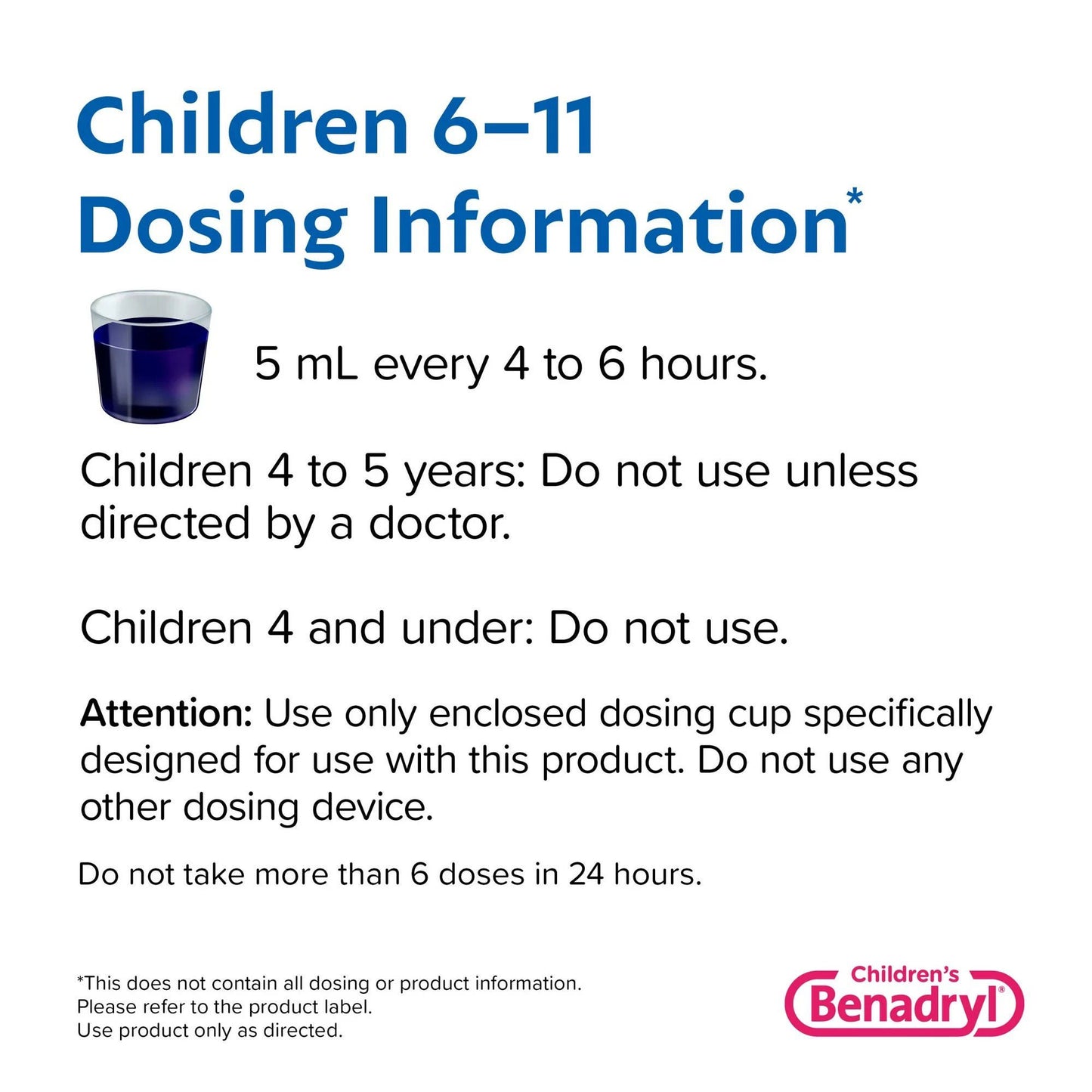 Benadryl® Children's Allergy Plus Congestion Liquid Grape Flavor