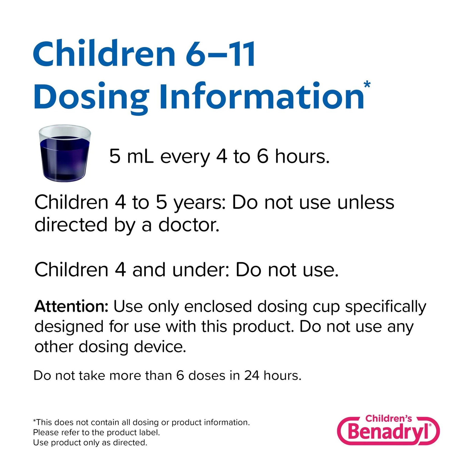 Benadryl® Children's Allergy Plus Congestion Liquid Grape Flavor