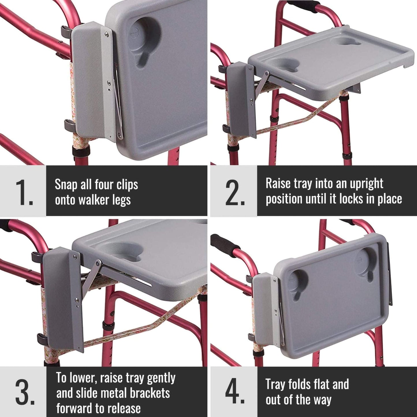 DMI® Folding Walker Tray with Cup Holders