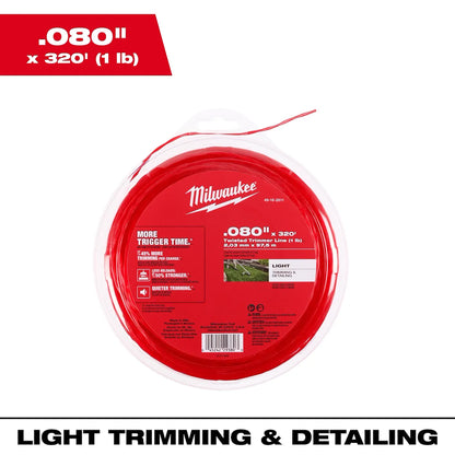 Milwaukee .080" x 320’ (1 lb.) Twisted Trimmer Line 49-16-2811 | Nylon