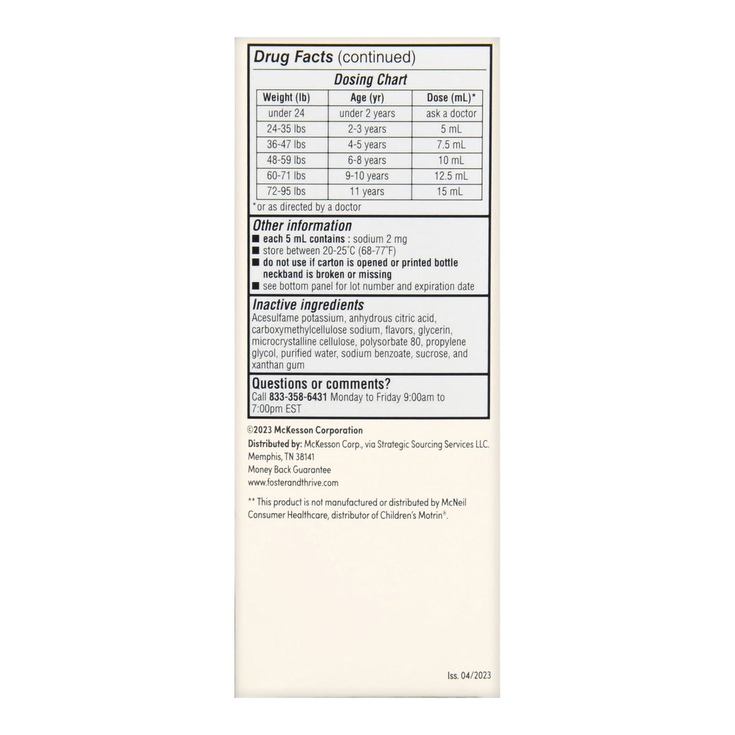 Foster & Thrive™ Children's Ibuprofen Oral Suspension, Original Berry