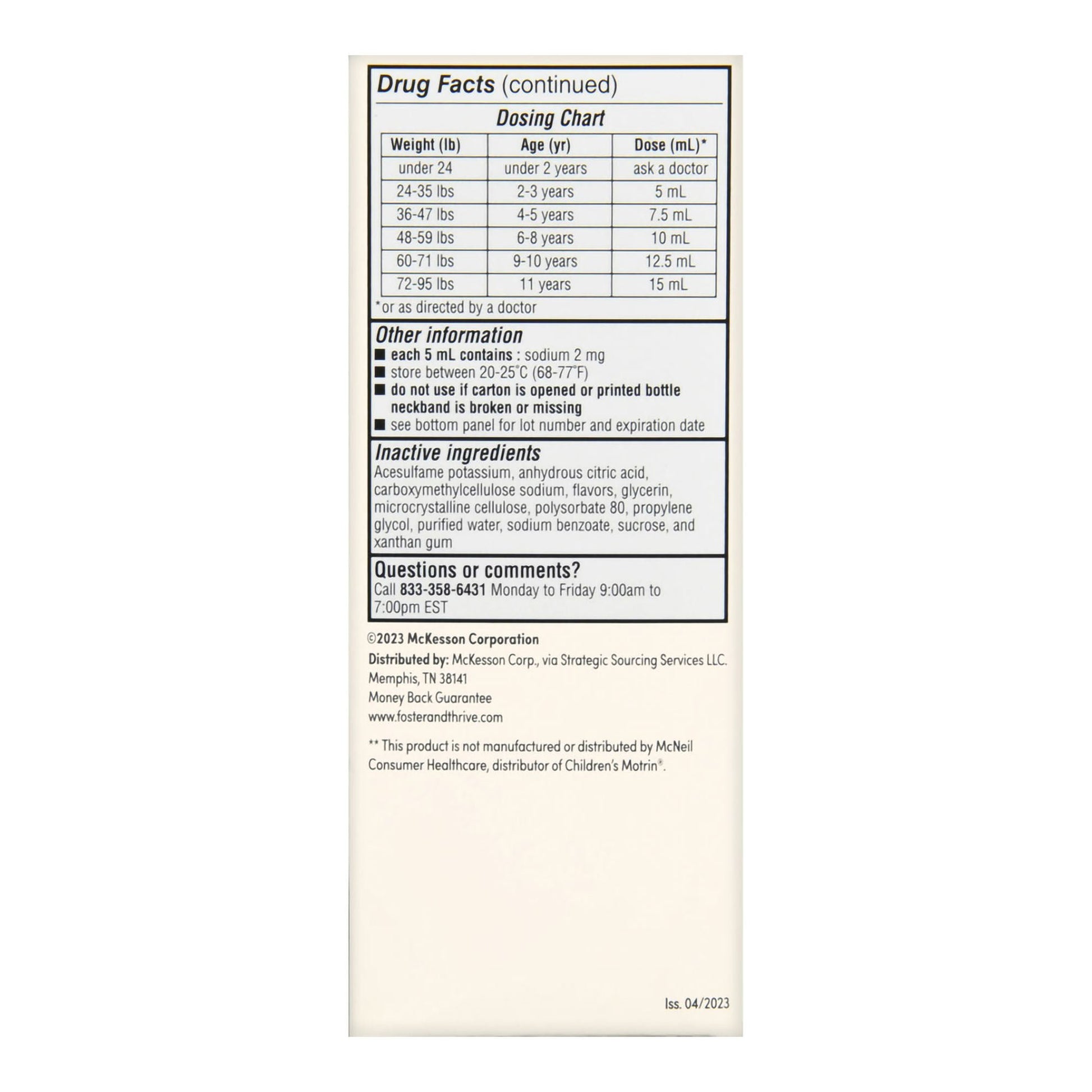 Foster & Thrive™ Children's Ibuprofen Oral Suspension, Original Berry