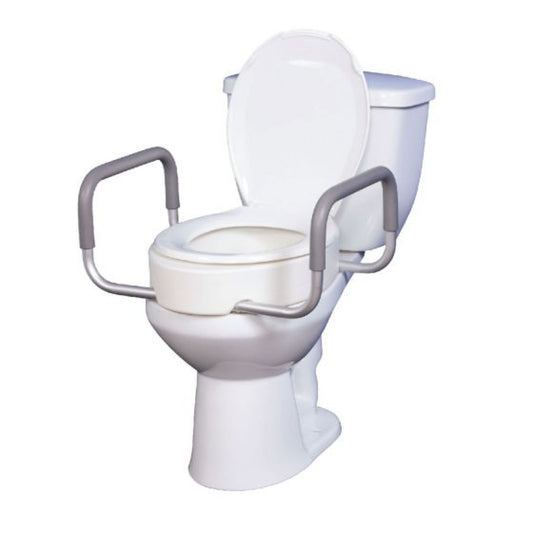 drive Premium Raised Toilet Seat with Arms 3-1/2 Inch Height Standard Round 300 lbs. Weight Capacity