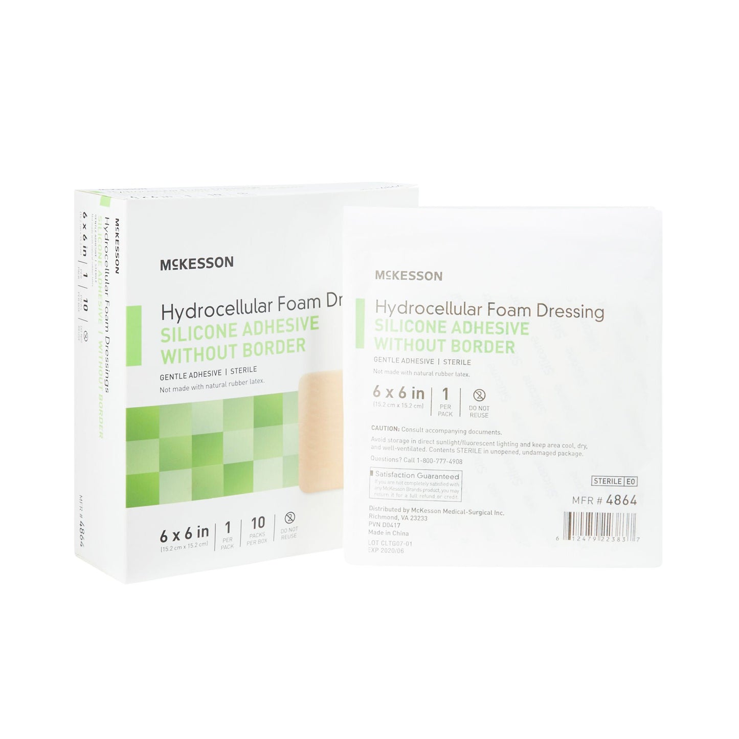 McKesson Silicone Gel Adhesive without Border Silicone Foam Dressing