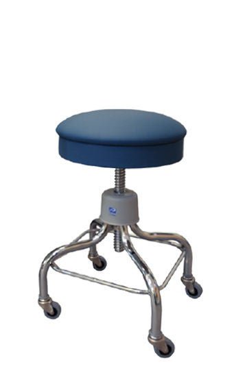 Exam Stool Screw Height Adjustment 2 Inch Double Ball Bearing Casters, 4 Casters Black