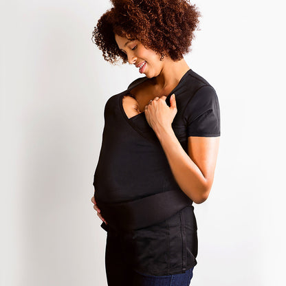NuRoo® Pocket Short Sleeve Pocket Baby Carrier, Black, Extra-Small