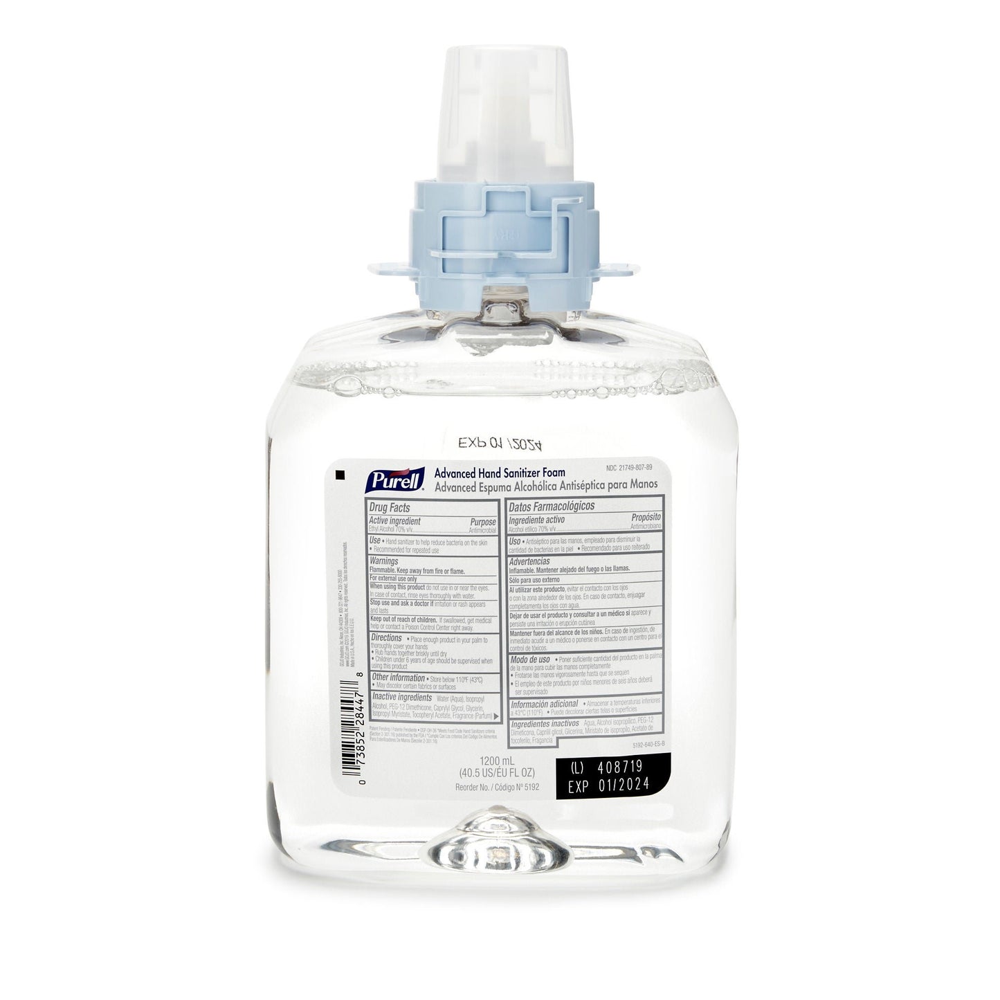 Purell Advanced Hand Sanitizer Ethyl Alcohol Foaming Dispenser Refill Bottle