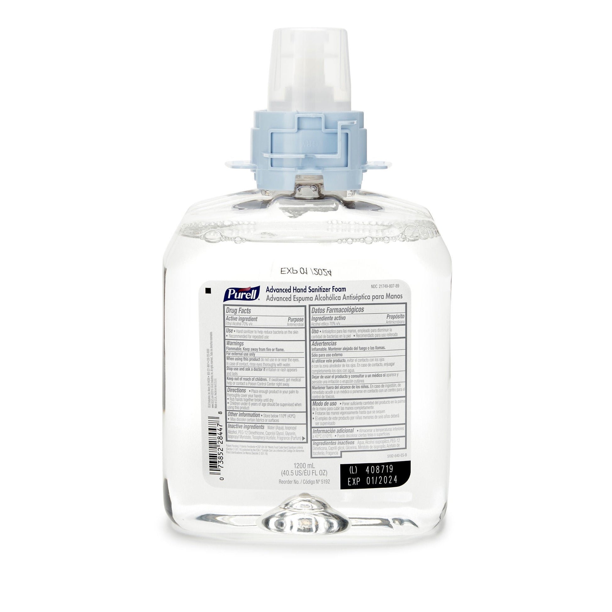 Purell Advanced Hand Sanitizer Ethyl Alcohol Foaming Dispenser Refill Bottle