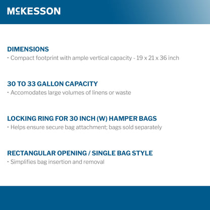 McKesson Hamper Stand with Foot Pedal & Self-Closing Lid