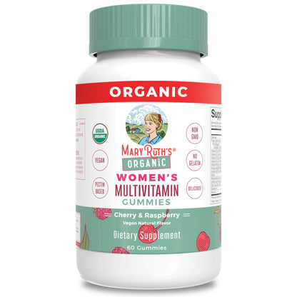 Mary Ruth's Organic Women's Multivitamin Supplement Vitamin A / C / D / E 450 mcg - 20 mg - 6 mcg - 7 mg Strength Gummie Strawberry Flavor