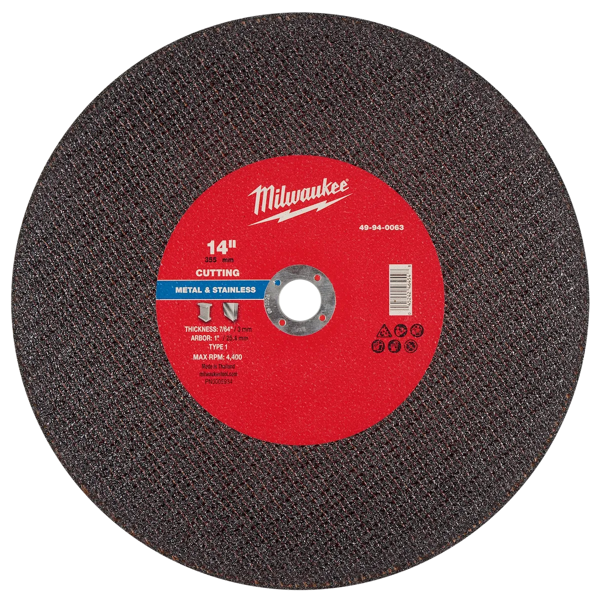 Milwaukee 14" x 1/8" x 1" Metal Cut Off Wheel -Type 1 49-94-0063