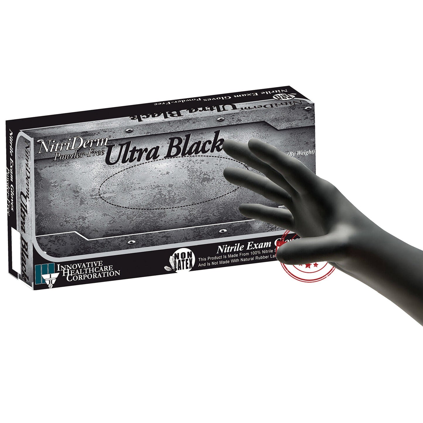 NitriDerm® Ultra Black Nitrile Exam Gloves, Black - view 4
