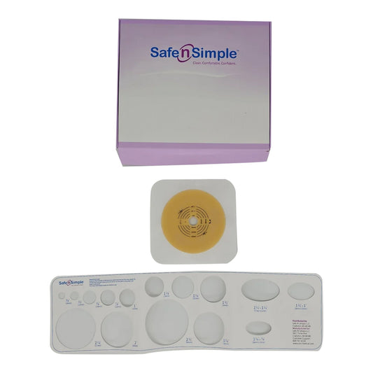Ostomy Barrier Trim to Fit, Extended Wear Adhesive Tape Collar Flange Red Code System Up to 1-3/4 Inch Opening