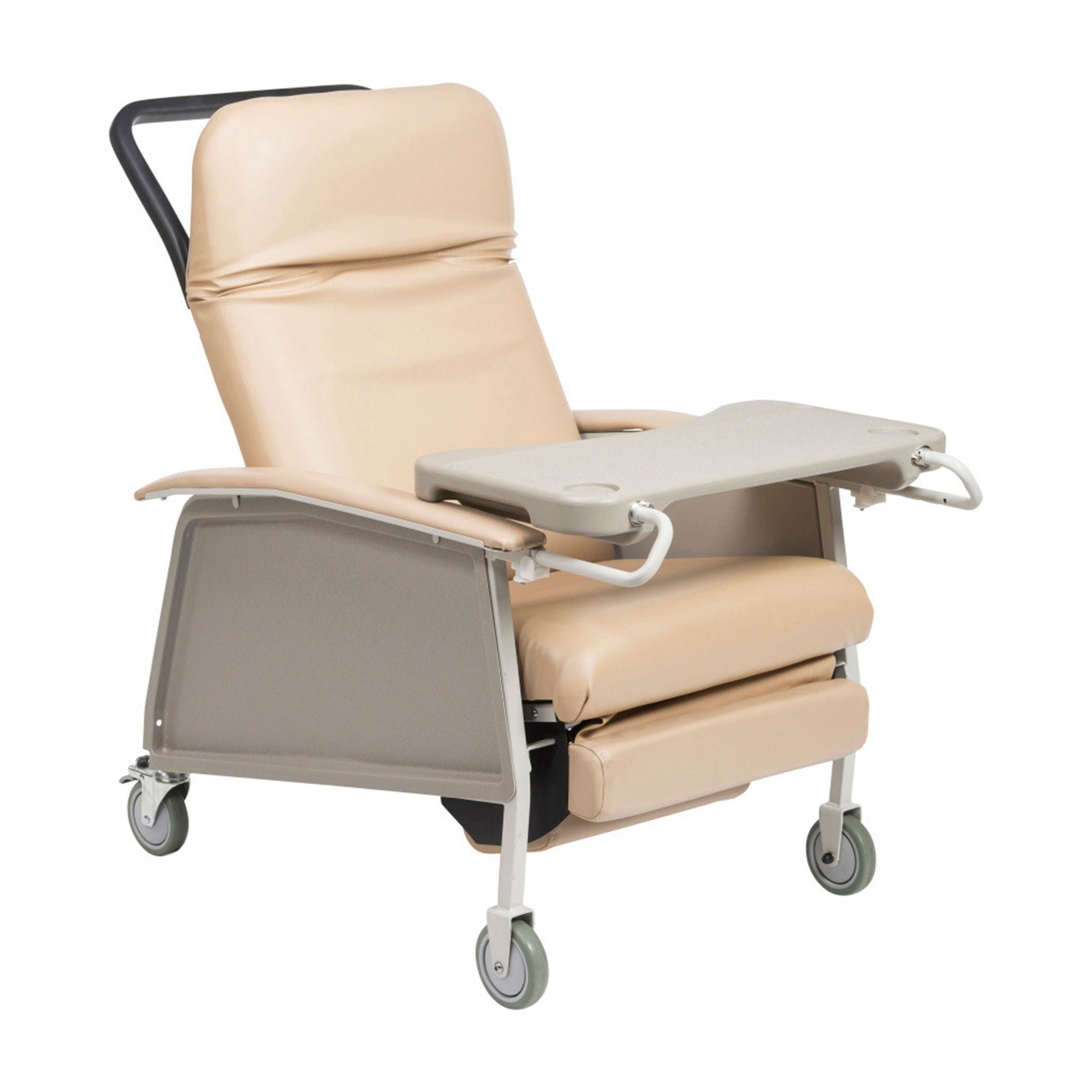 Drive Bariatric Recliner Tan Vinyl 5 Inch Casters 500 lbs. Weight Capacity
