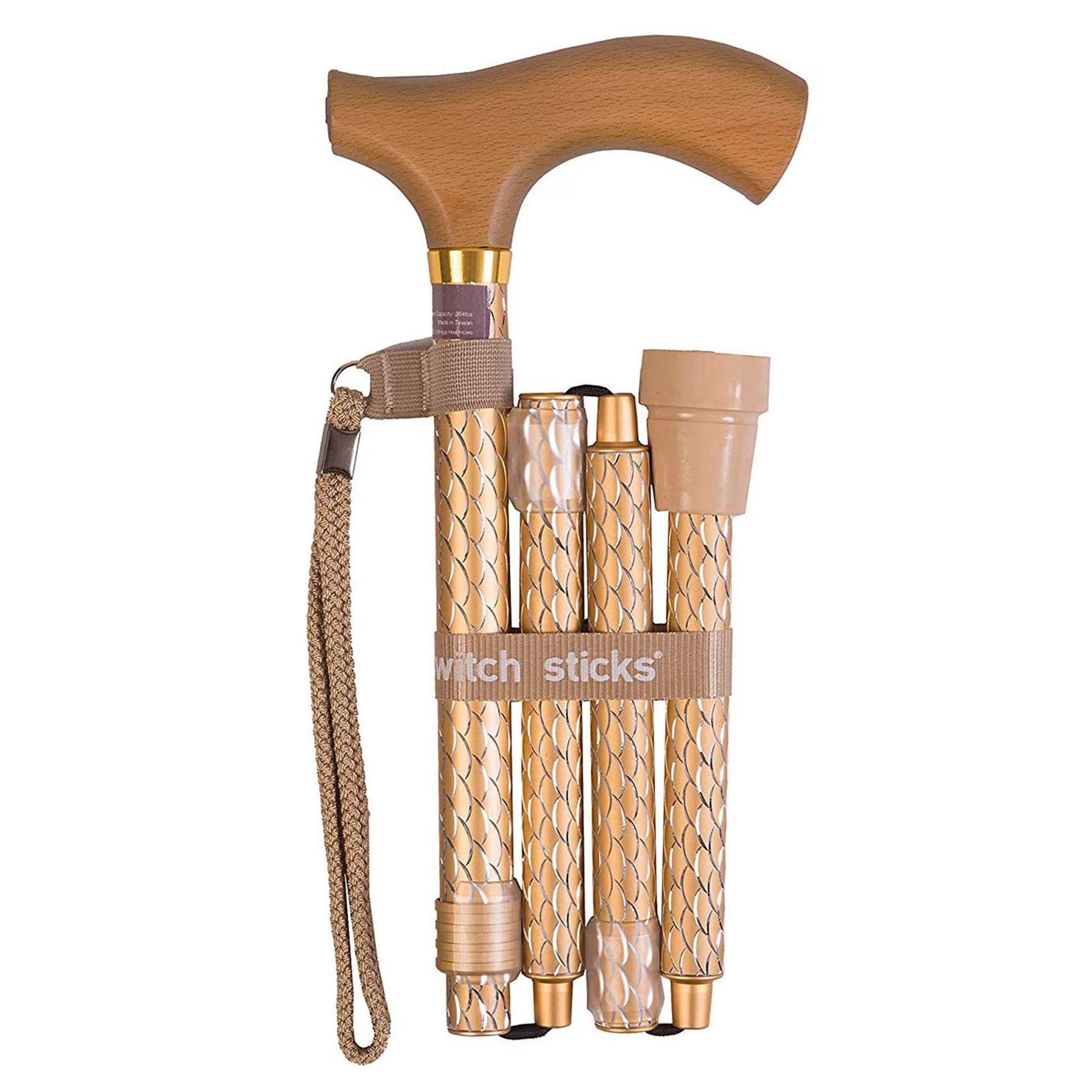 Switch Sticks® Folding Cane, Pearl Gold, 32 to 37 Inch Height