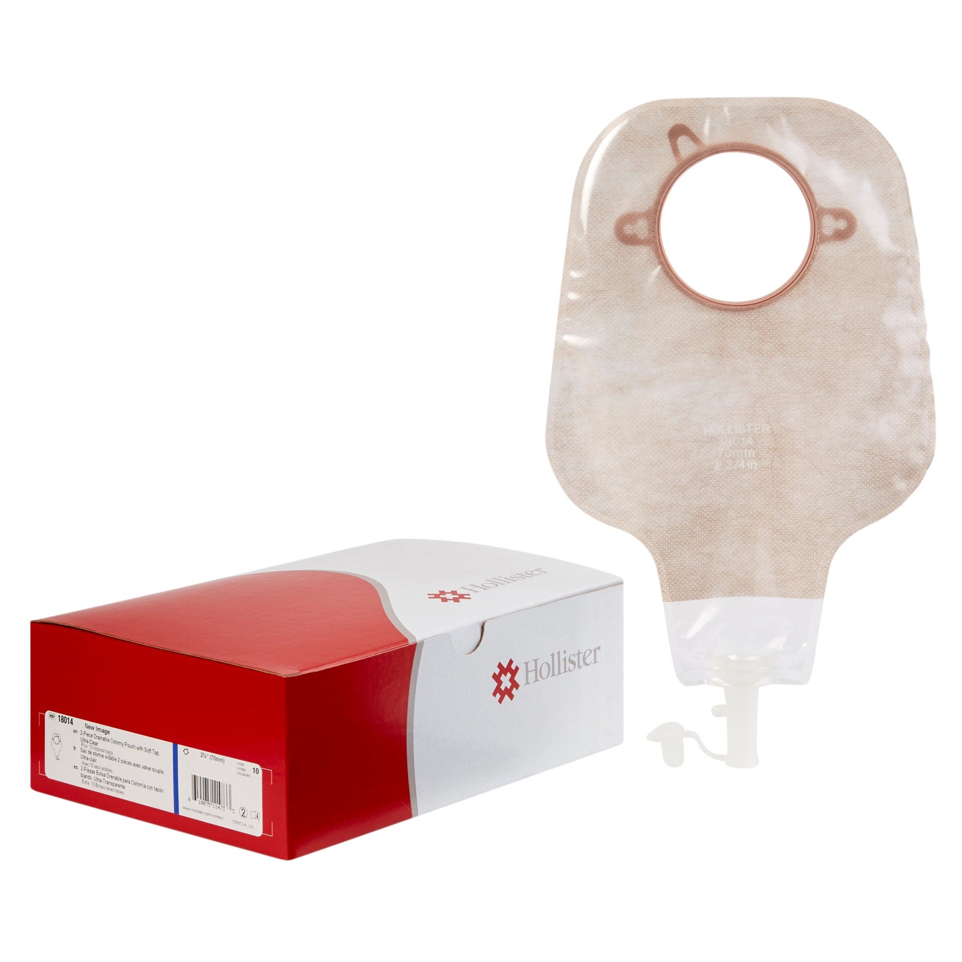 New Image™ Two-Piece Ultra-Clear Ostomy Pouch, Pre-cut to Fit Stoma, Blue