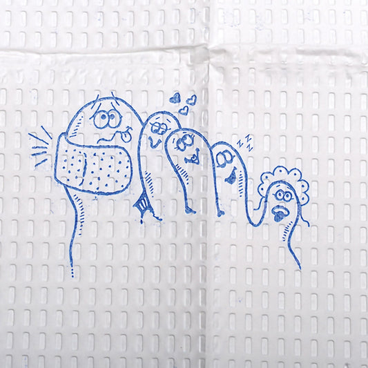 McKesson Nonsterile White / Blue Cartoon Toes Procedure Towel