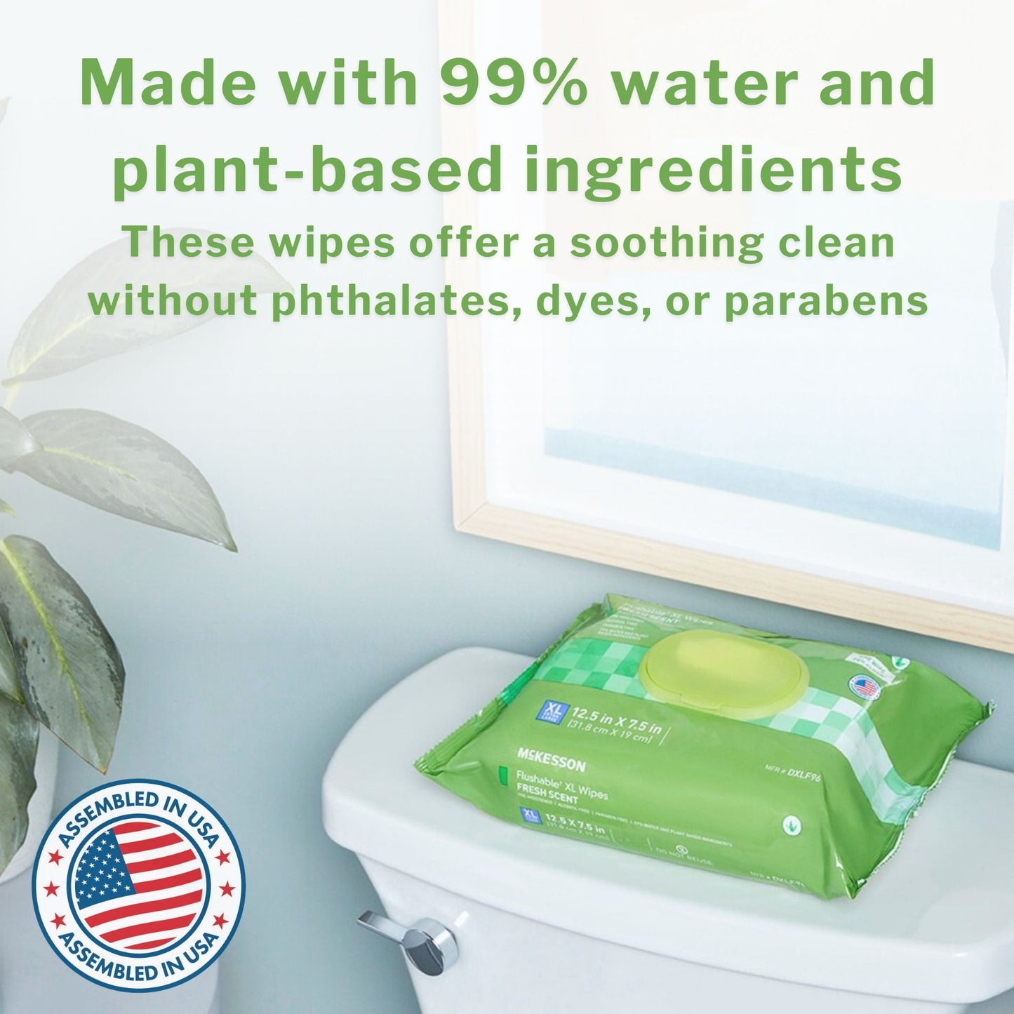 McKesson Flushable* Wet Wipes XL - Unscented, per Pack