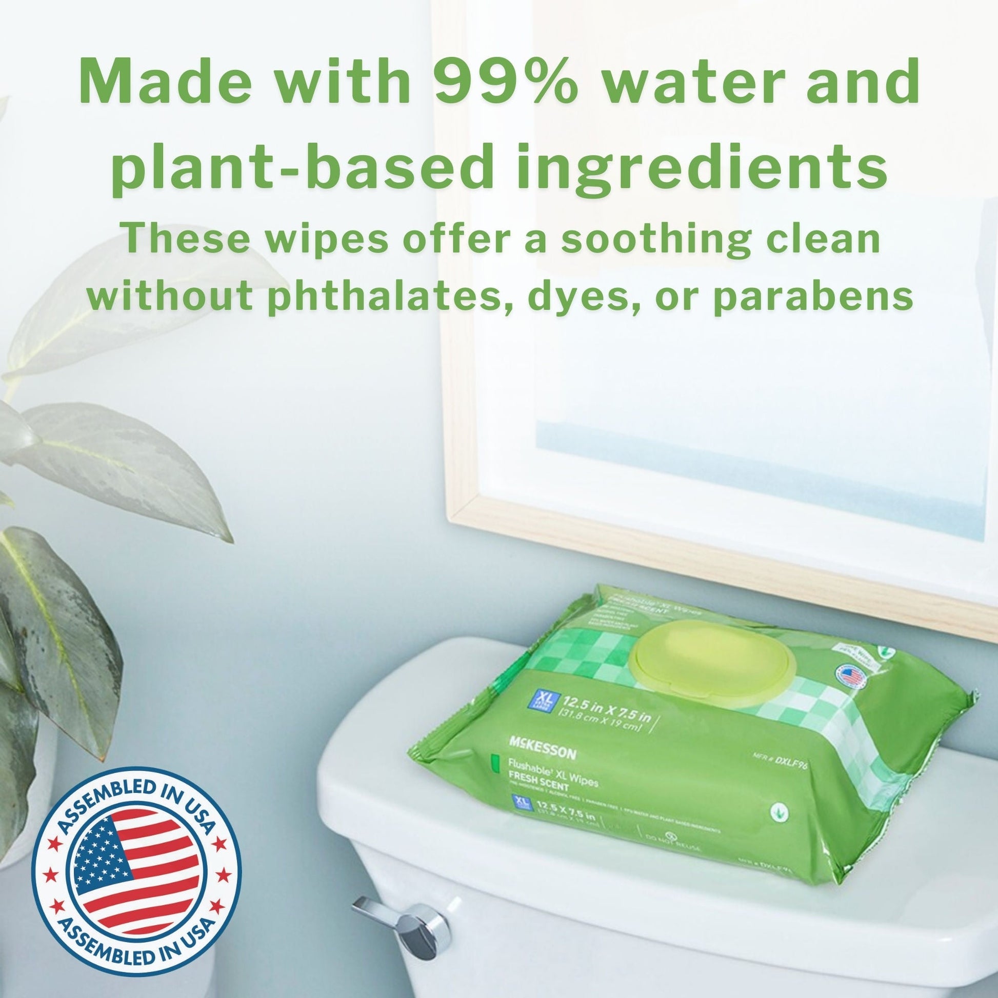 McKesson Flushable* Wet Wipes XL - Unscented, per Pack