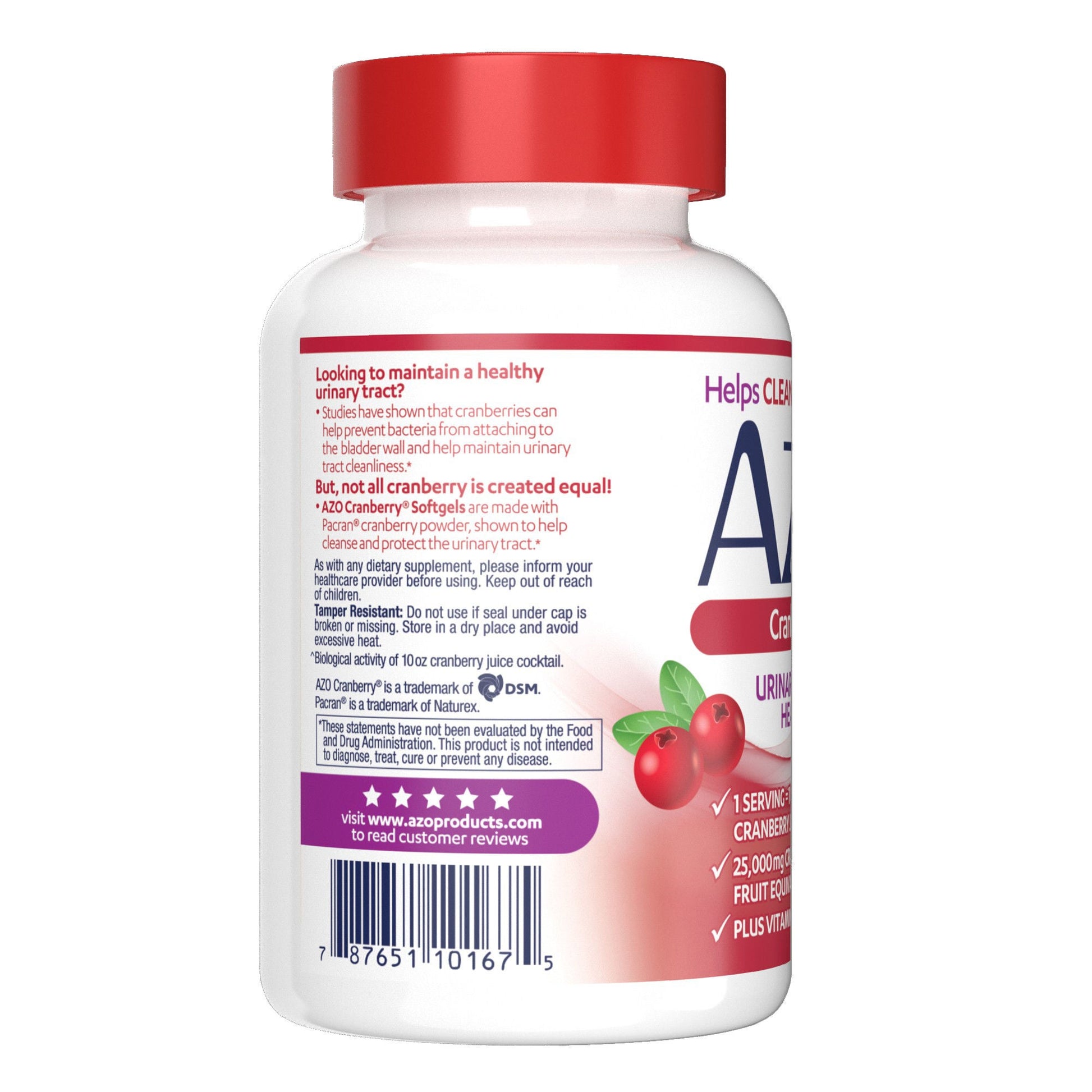 AZO® Cranberry Softgels for Convenient Urinary Tract Health