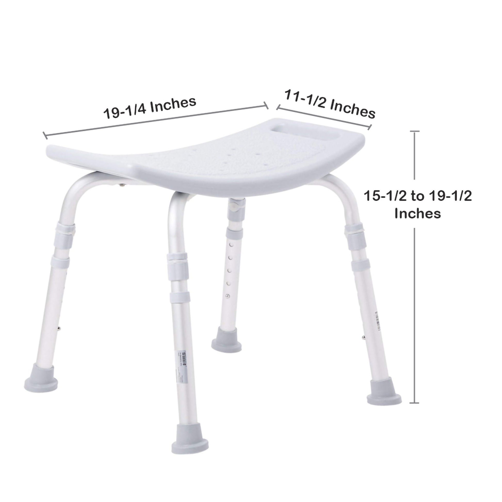McKesson Aluminum Bath Bench Without Backrest, 15.5 – 19.5 Inch, Gray