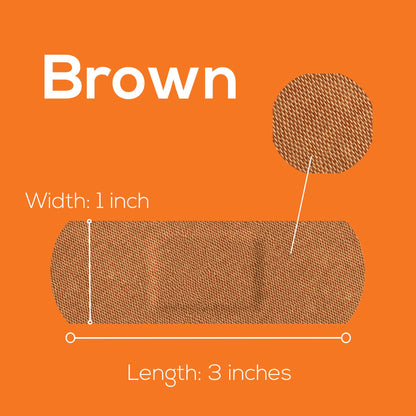 Tru-Colour Skin Tone Shade Fabric Bandage Adhesive Strips – Brown