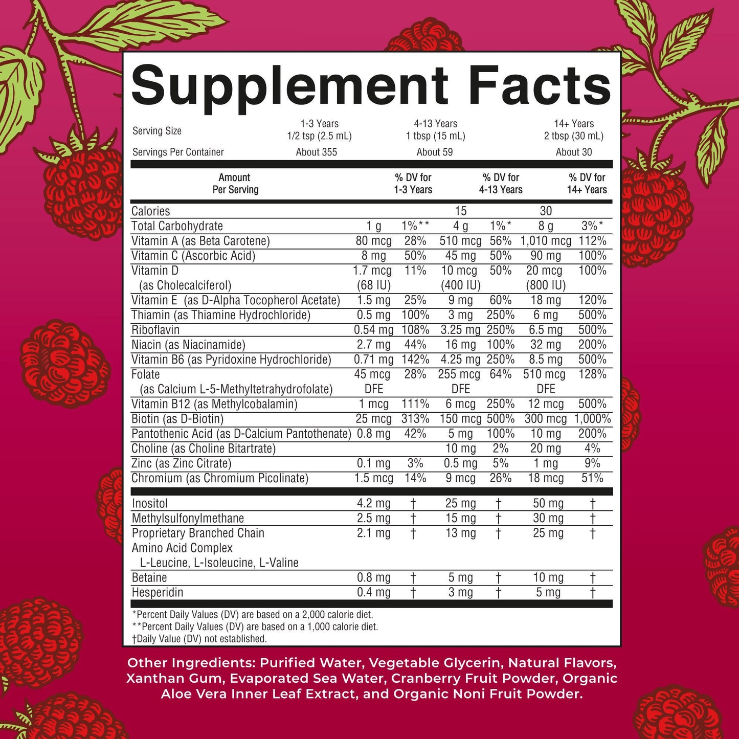 Mary Ruth's™ Liquid Morning Multivitamin, Raspberry Flavor