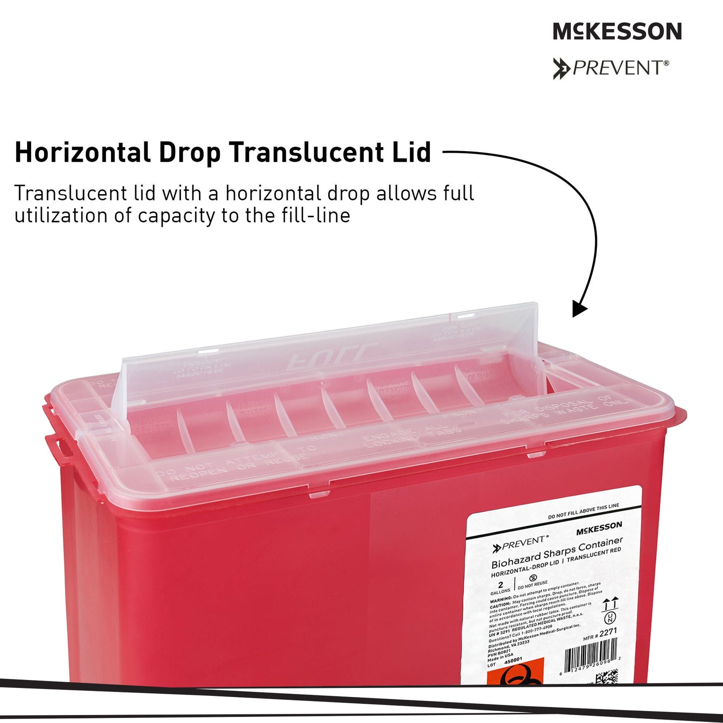 McKesson Prevent® Sharps Container, 2 Gallon