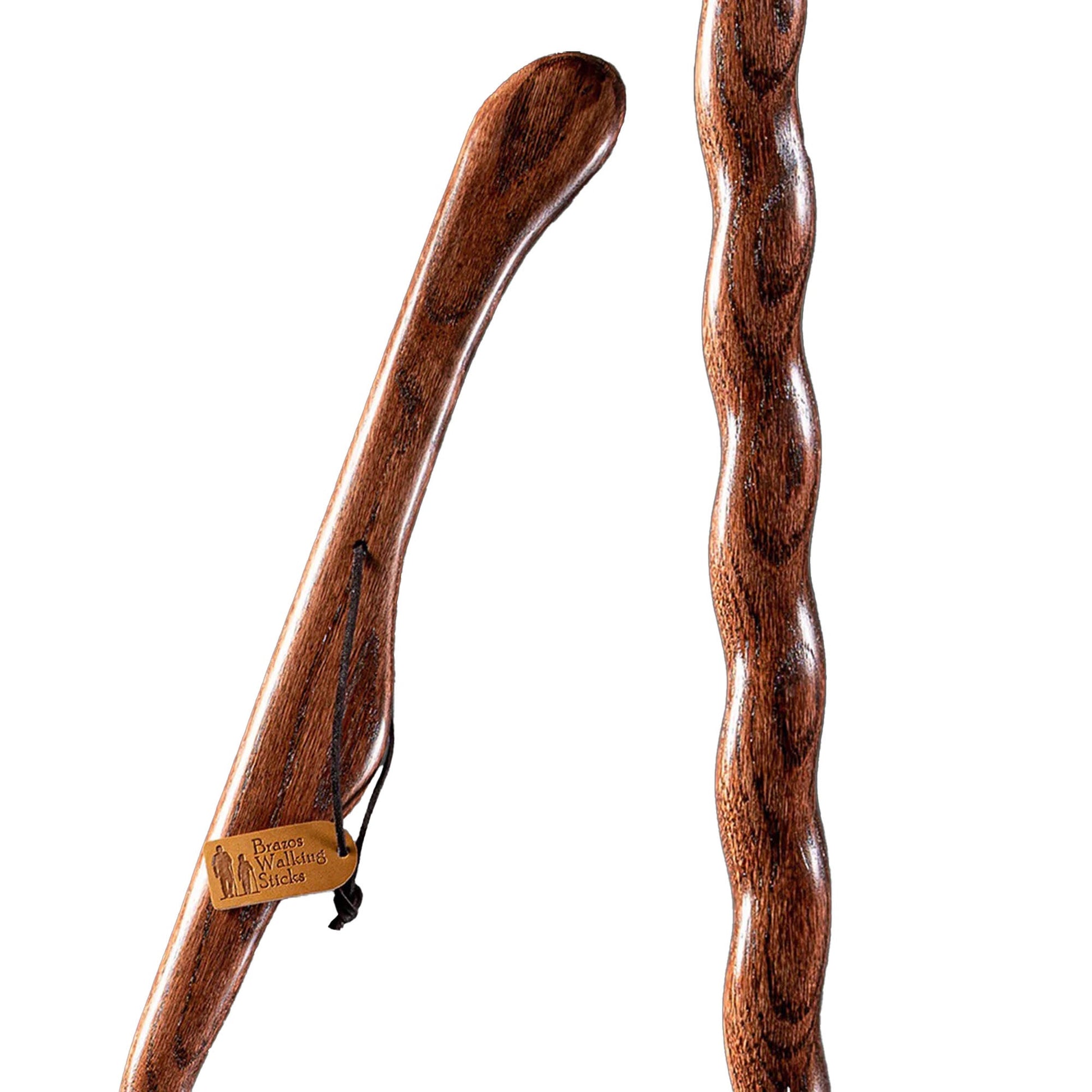 Brazos™ Twisted Oak Hitchhiker Handcrafted Walking Stick, 58-Inch, Red