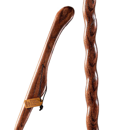 Brazos™ Twisted Oak Hitchhiker Handcrafted Walking Stick, 58-Inch, Red